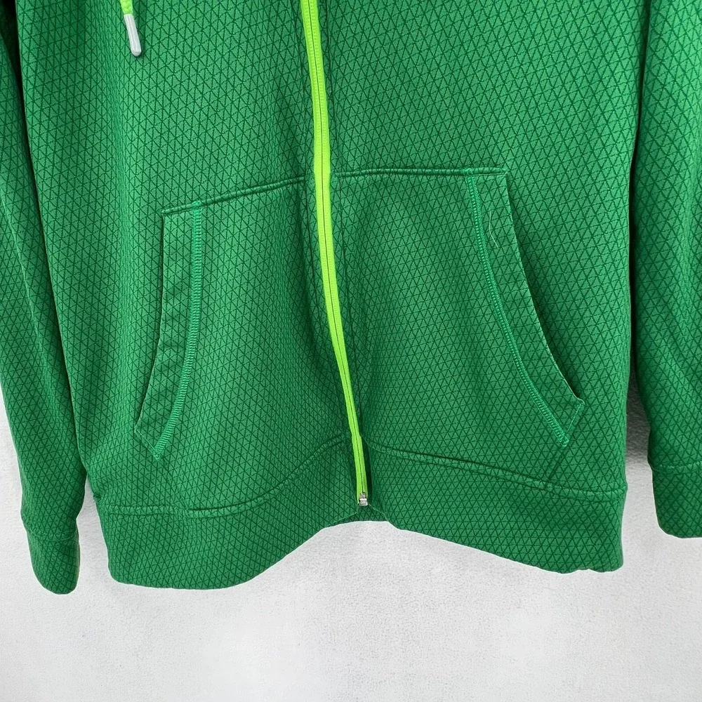 Under Armour Fleece Hoodie Size Small Green Loose Fit Geometric Full Zip Hooded‎